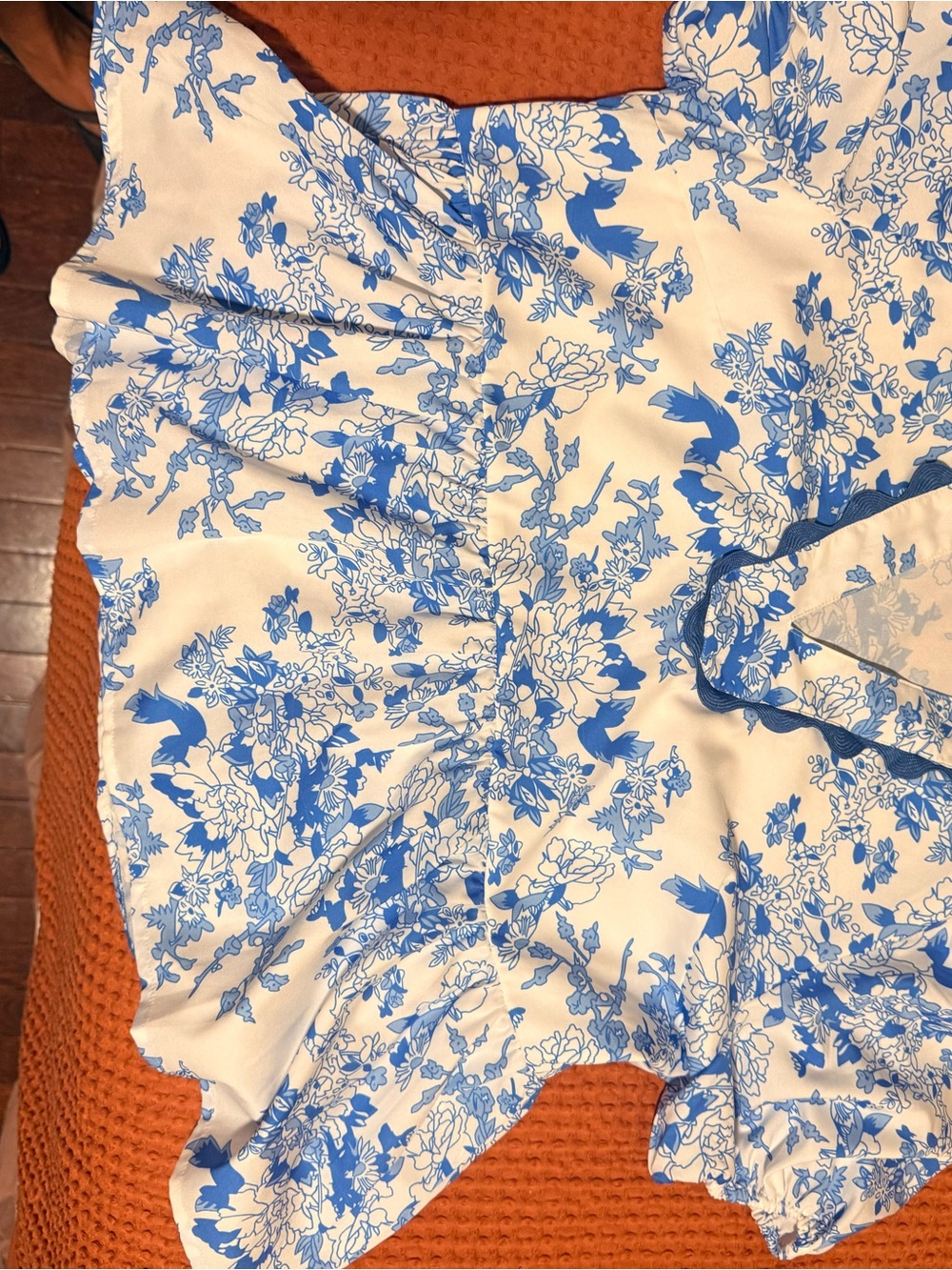 BiBi Cream and Blue Floral Women’s Skort